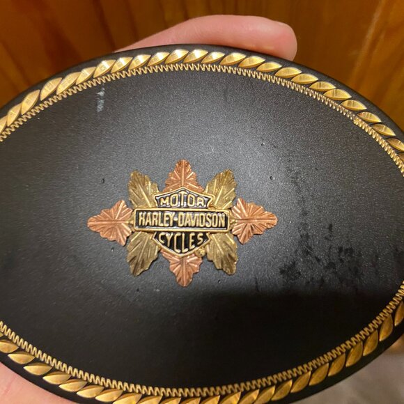 1990's Harley Davidson Black Hills Gold Limited Edition Belt Buckle. RARE